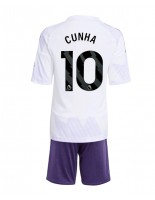 Manchester United Matheus Cunha #10 Bortedraktsett Barn 2025-26 Korte ermer (+ bukser)